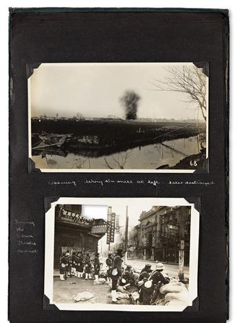 (CHINA) A selection of four small albums documenting travel and wartime in China.